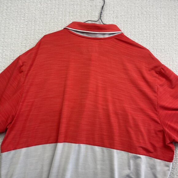 Adidas Golf Polo Shirt Color Blok Mens XXL Orange / White Performance Read* - Picture 14 of 16